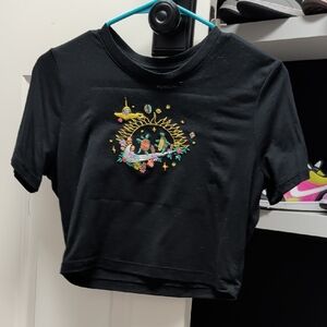 Nike Black Crop Top with Vibrant Embroidery